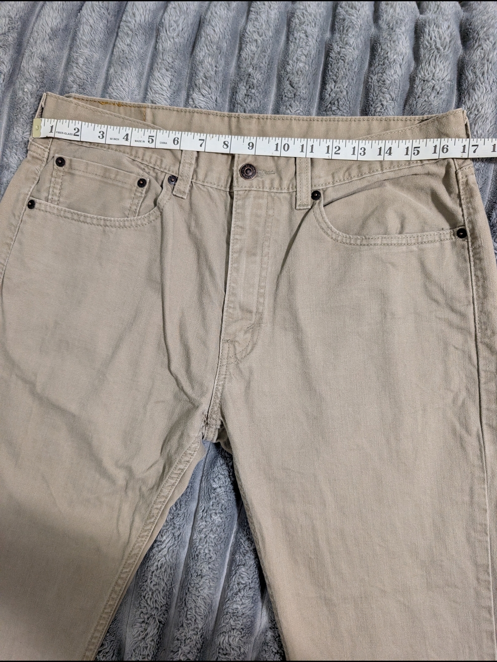 Levi’s 505 Jeans Mens 34x36 Tan Khaki Straight Leg Classic Fit - Picture 7 of 10